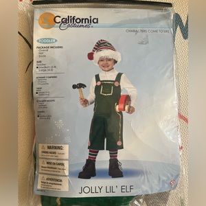 Jolly Lil’ Elf Toddler Costume Size Med (3-4)